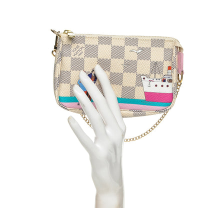 Louis Vuitton Damier Azur 2016 Christmas Animation Mini Pochette Accessories 2 of 6