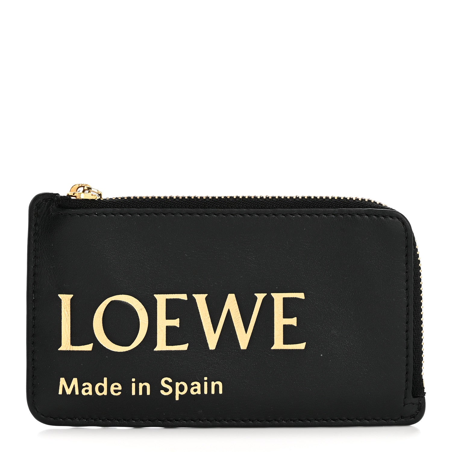 Loewe Calfskin Logo Coin Card Holder Black 1 of 7
