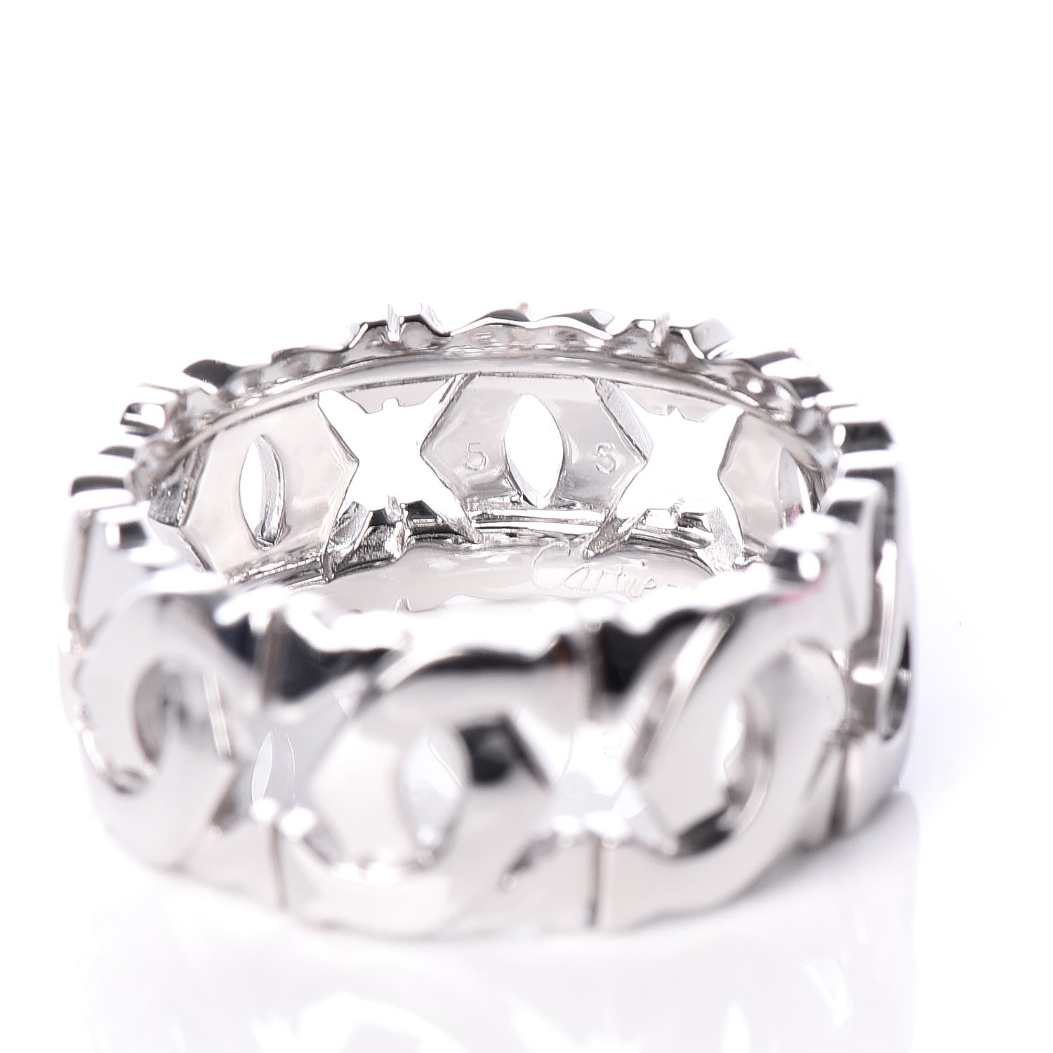 Chopard CARTIER 18K White Gold Entrelaces Ring 55 7.25 4 of 6