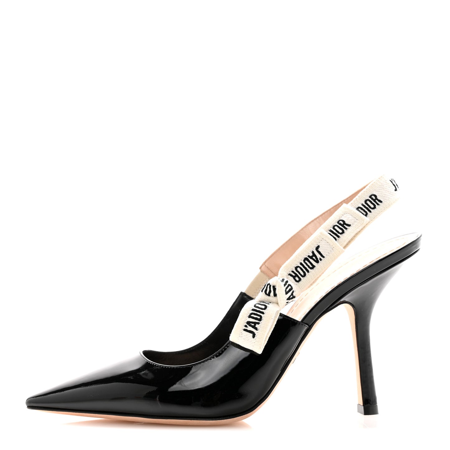 Patent Ribbon J'Adior Slingback 100mm Pumps 40.5 Black
