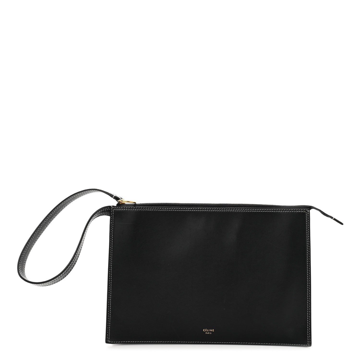Celine Smooth Calfskin Ring Clutch Black 1 of 10
