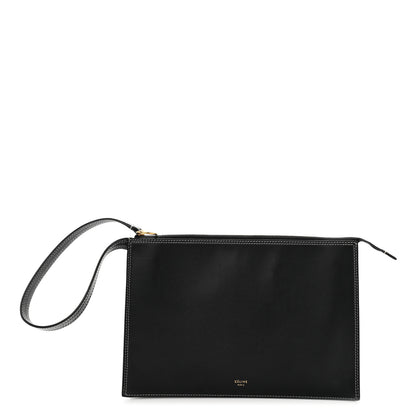 Celine Smooth Calfskin Ring Clutch Black 1 of 10