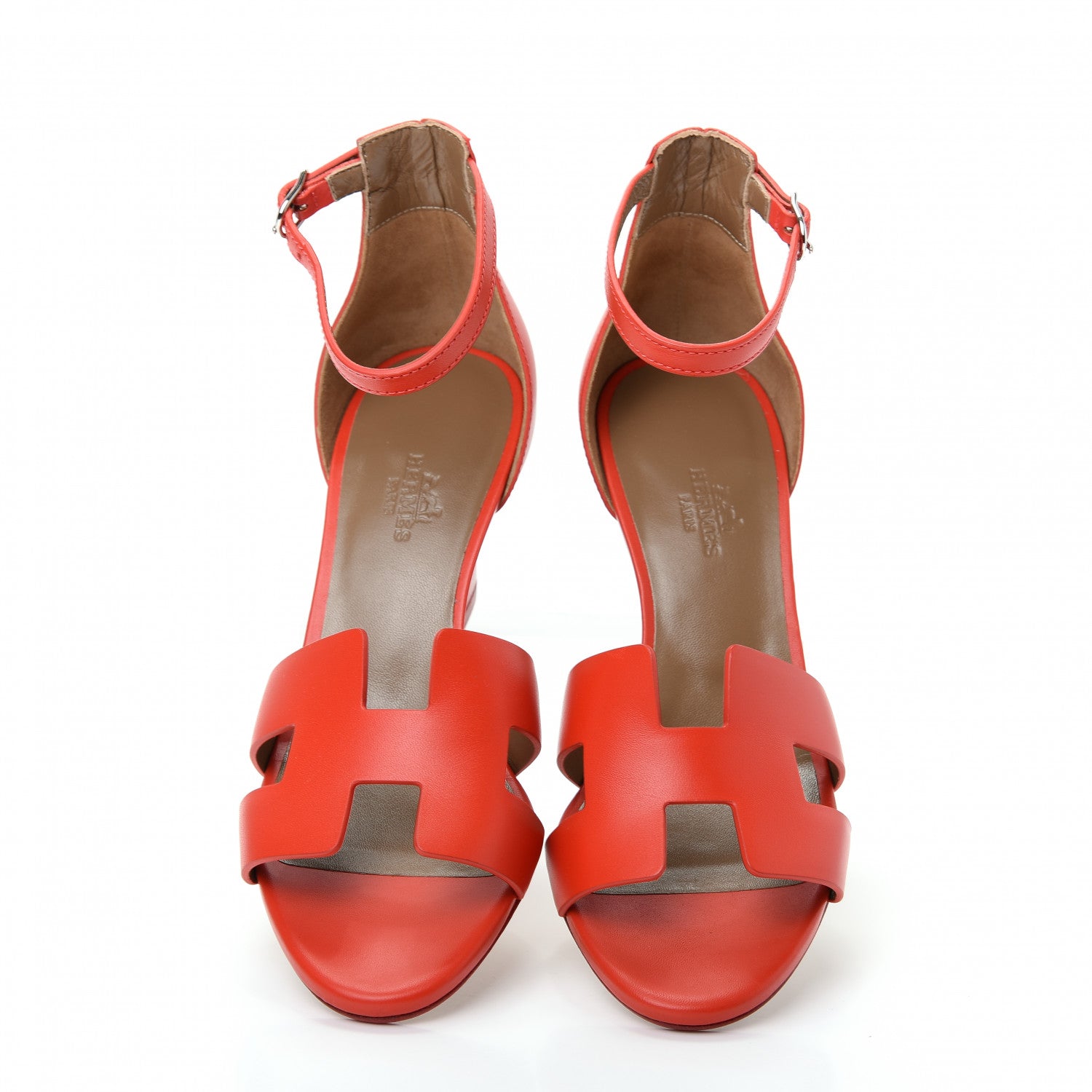 Hermes Calfskin Legend Wedge Sandals 36 Pavot 5 of 11