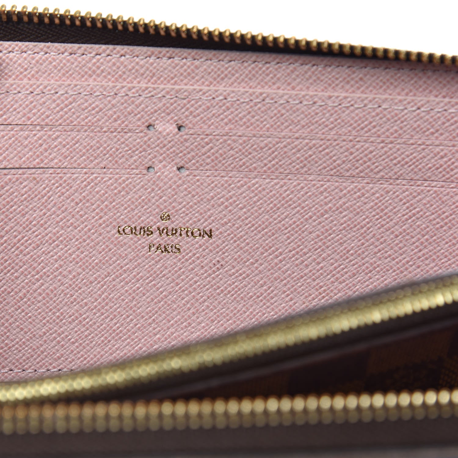 Louis Vuitton Damier Ebene Clemence Wallet Rose Ballerine 6 of 12