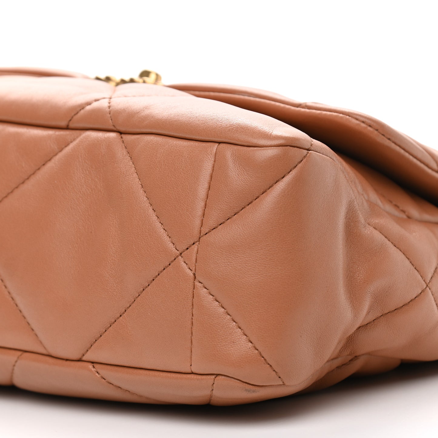 Lambskin Quilted Large Chanel 19 Flap Brown