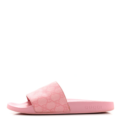 Gucci GG Supreme Monogram Slide Sandals 39 Cotton Candy Dark Cotton Candy 1 of 9