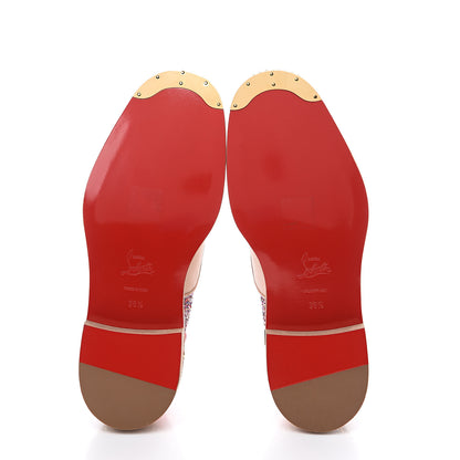 Christian Louboutin Patent Calfskin Glitter Chain Trim Womens Latcho Oxfords 36.5 Poudre 5 of 7