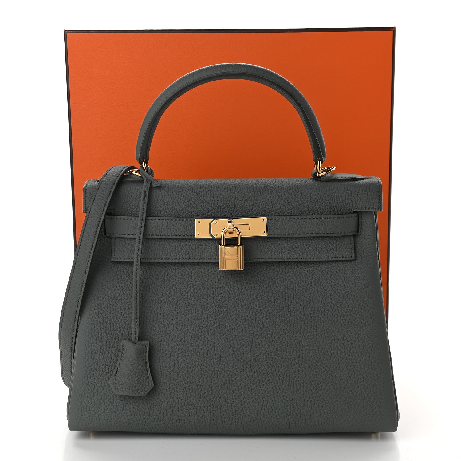 Hermes Togo Kelly Retourne 28 Vert Amande 10 of 10