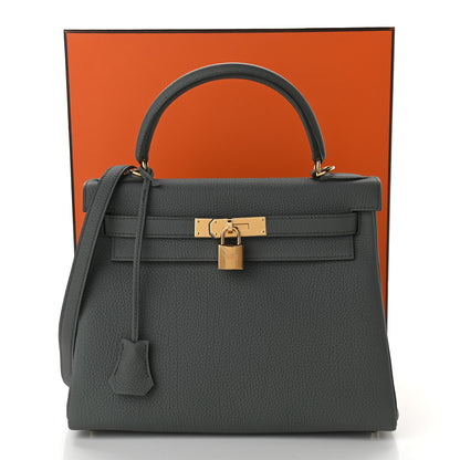 Hermes Togo Kelly Retourne 28 Vert Amande 10 of 10