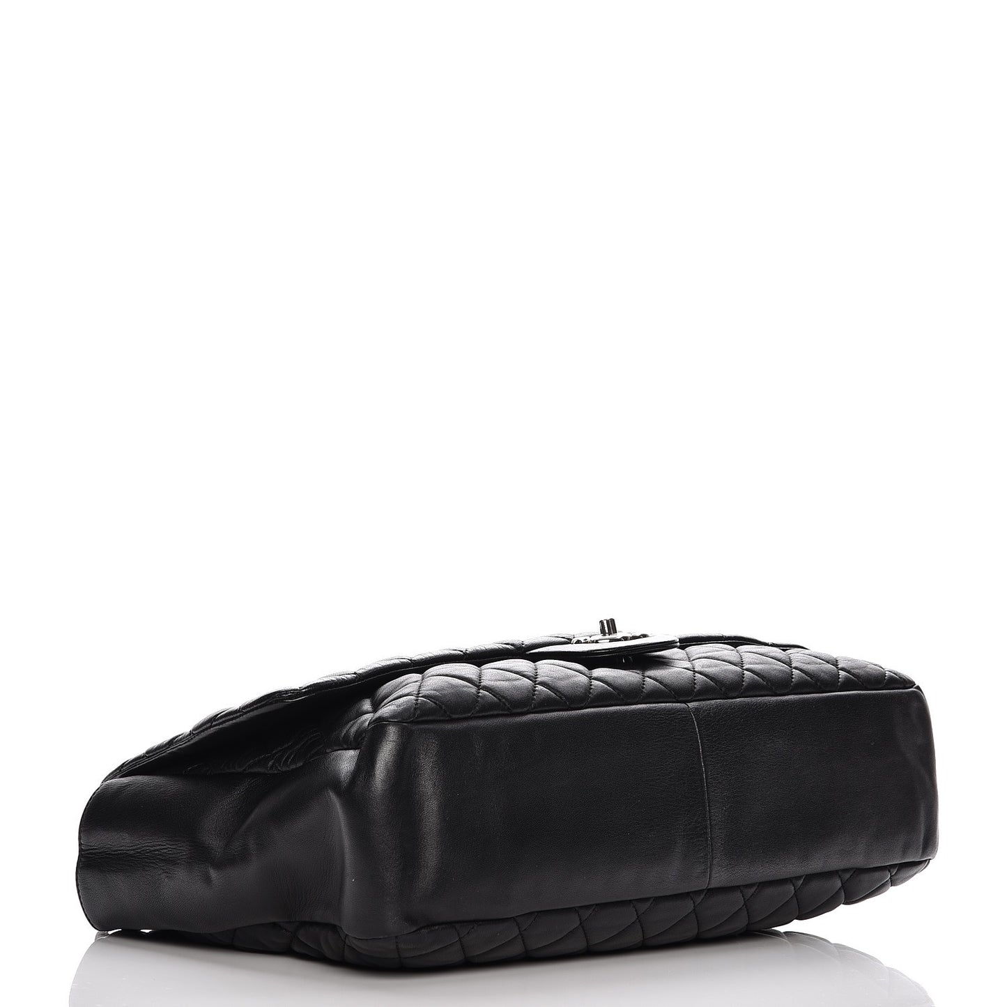 Calfskin Quilted XXL Travel Flap Bag Black