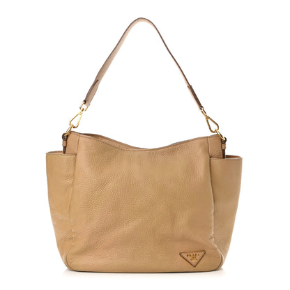 Prada Vitello Daino Side Pocket Hobo Noisette 1 of 12