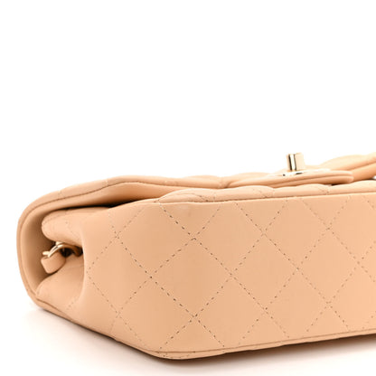 Chanel Lambskin Quilted Mini Rectangular Flap Beige 8 of 10