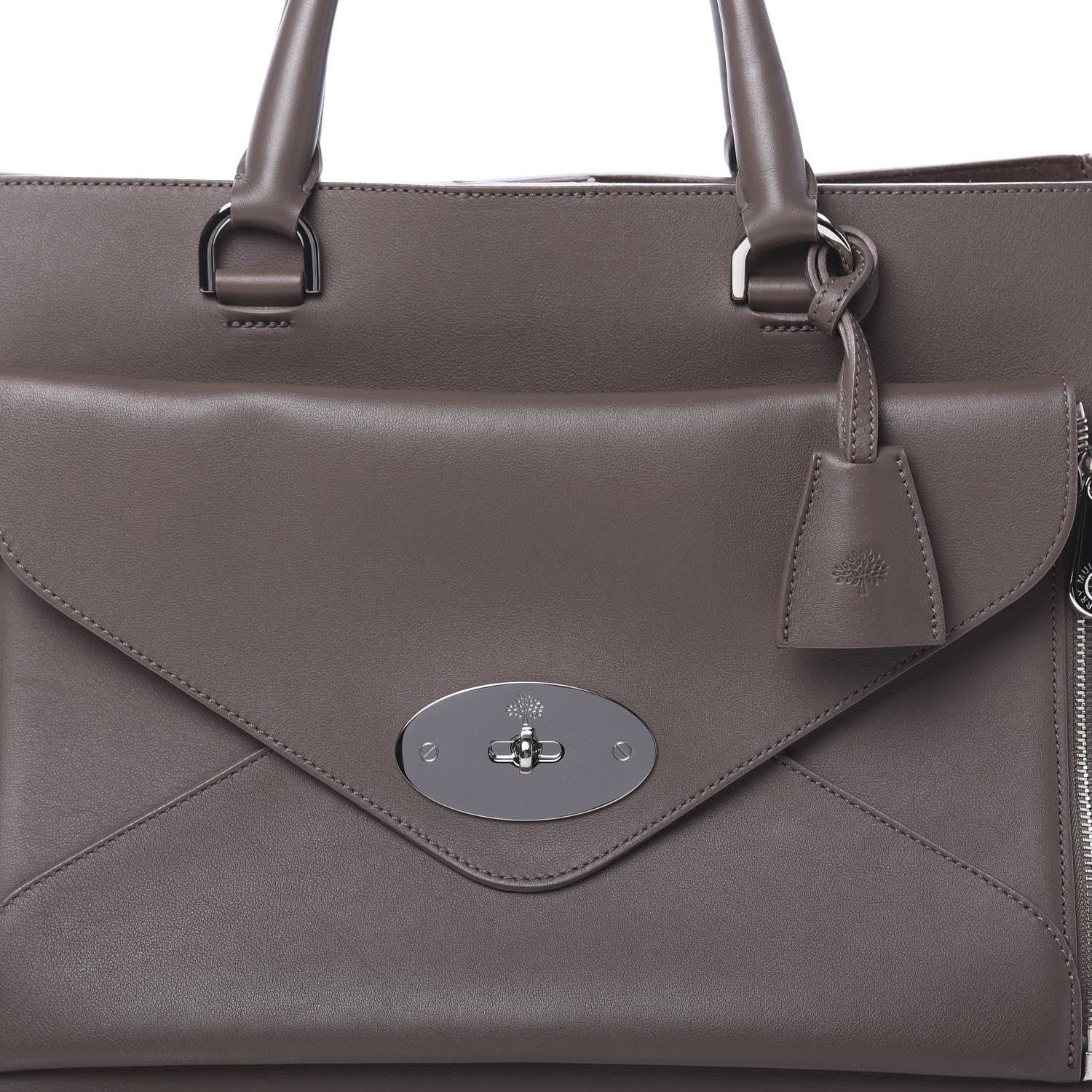 Mulberry Silky Calf Medium Willow Tote Taupe 11 of 13
