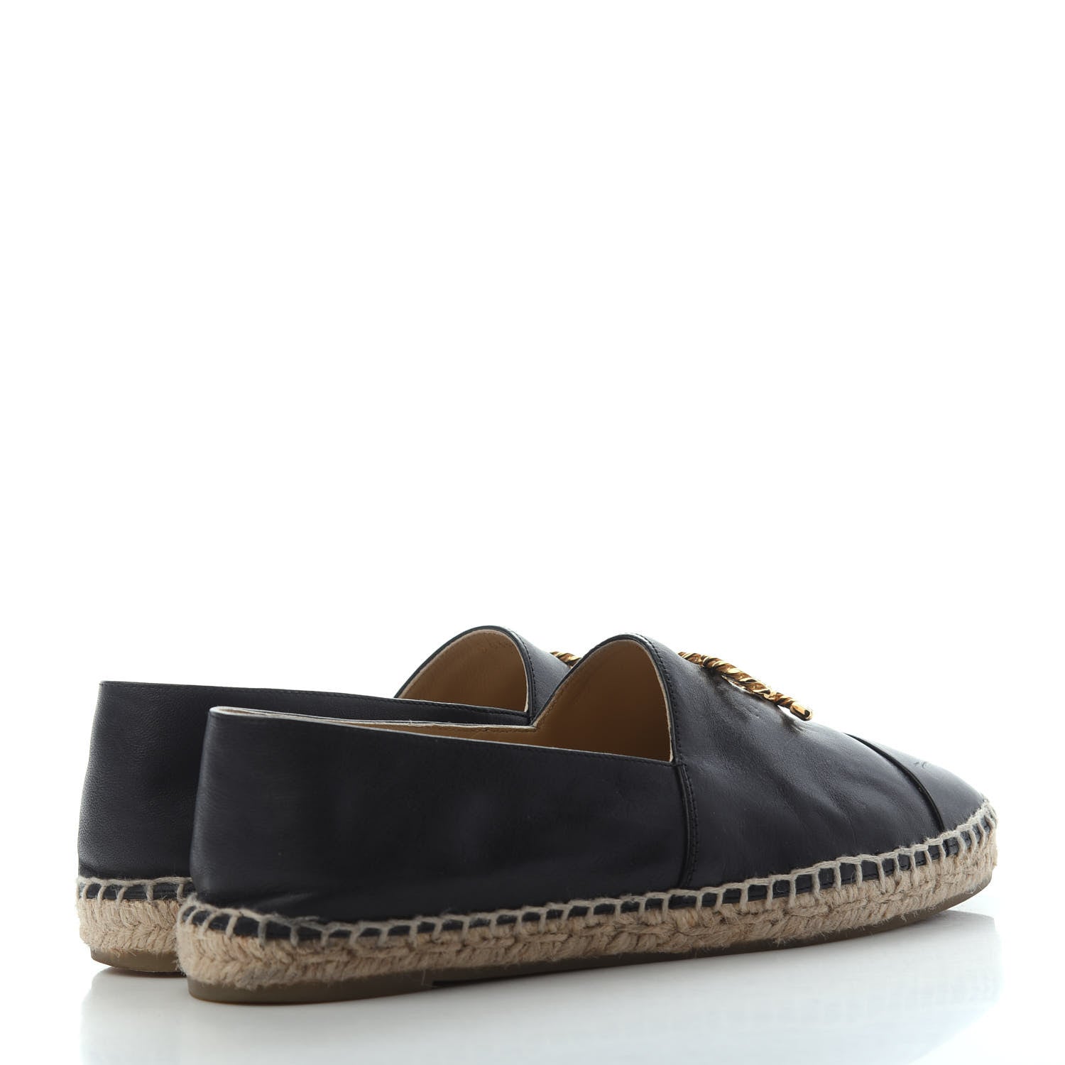 Chanel Calfskin Chain CC Espadrilles 40 Black 3 of 4