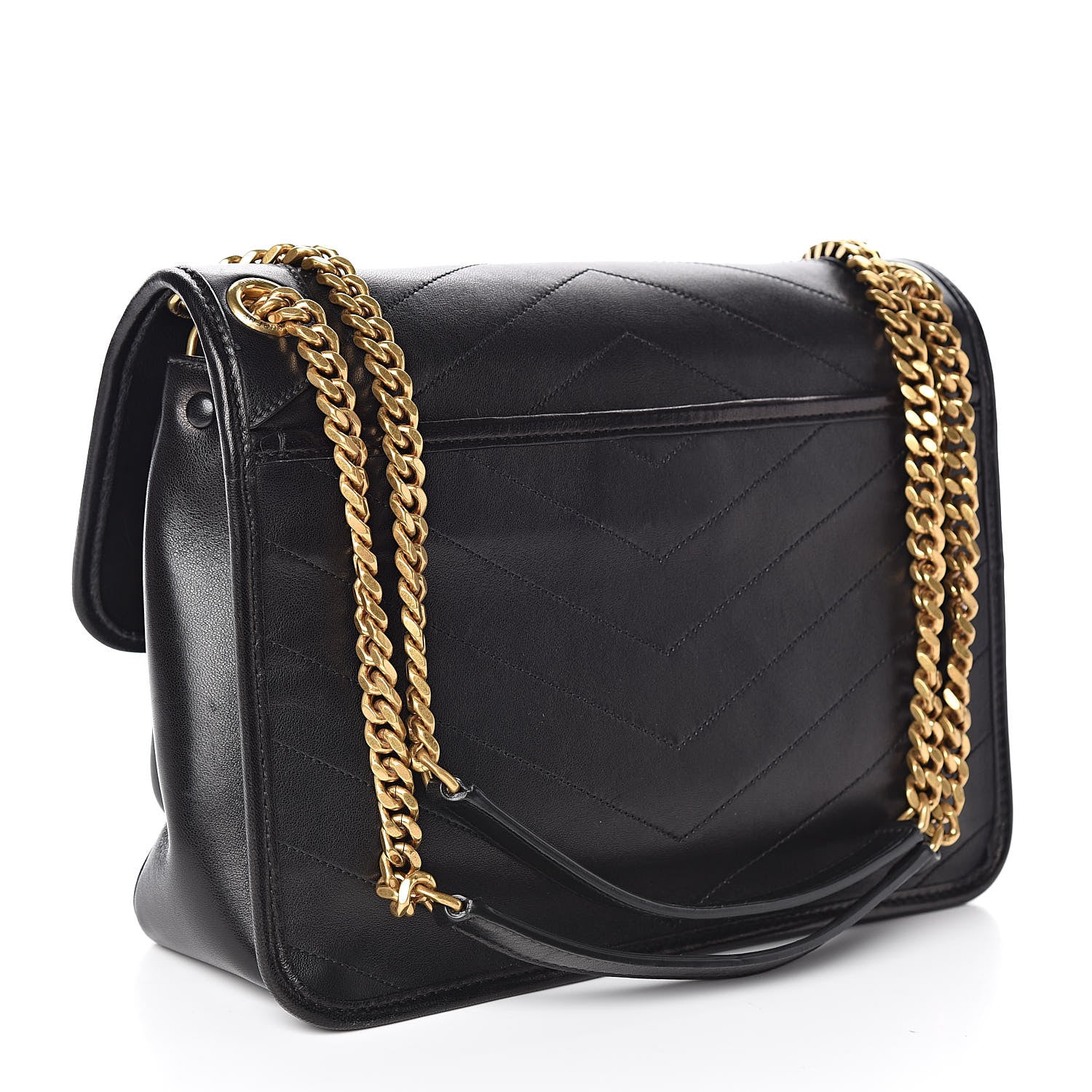Saint Laurent Lambskin Matelasse Monogram Medium Niki Chain Satchel Black 3 of 10