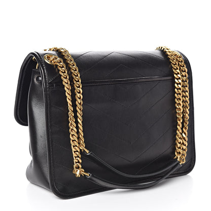 Saint Laurent Lambskin Matelasse Monogram Medium Niki Chain Satchel Black 3 of 10