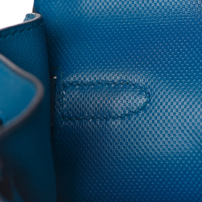 Hermes Swift Grain d'H Ghillies Kelly 35 Bleu Izmir 14 of 44