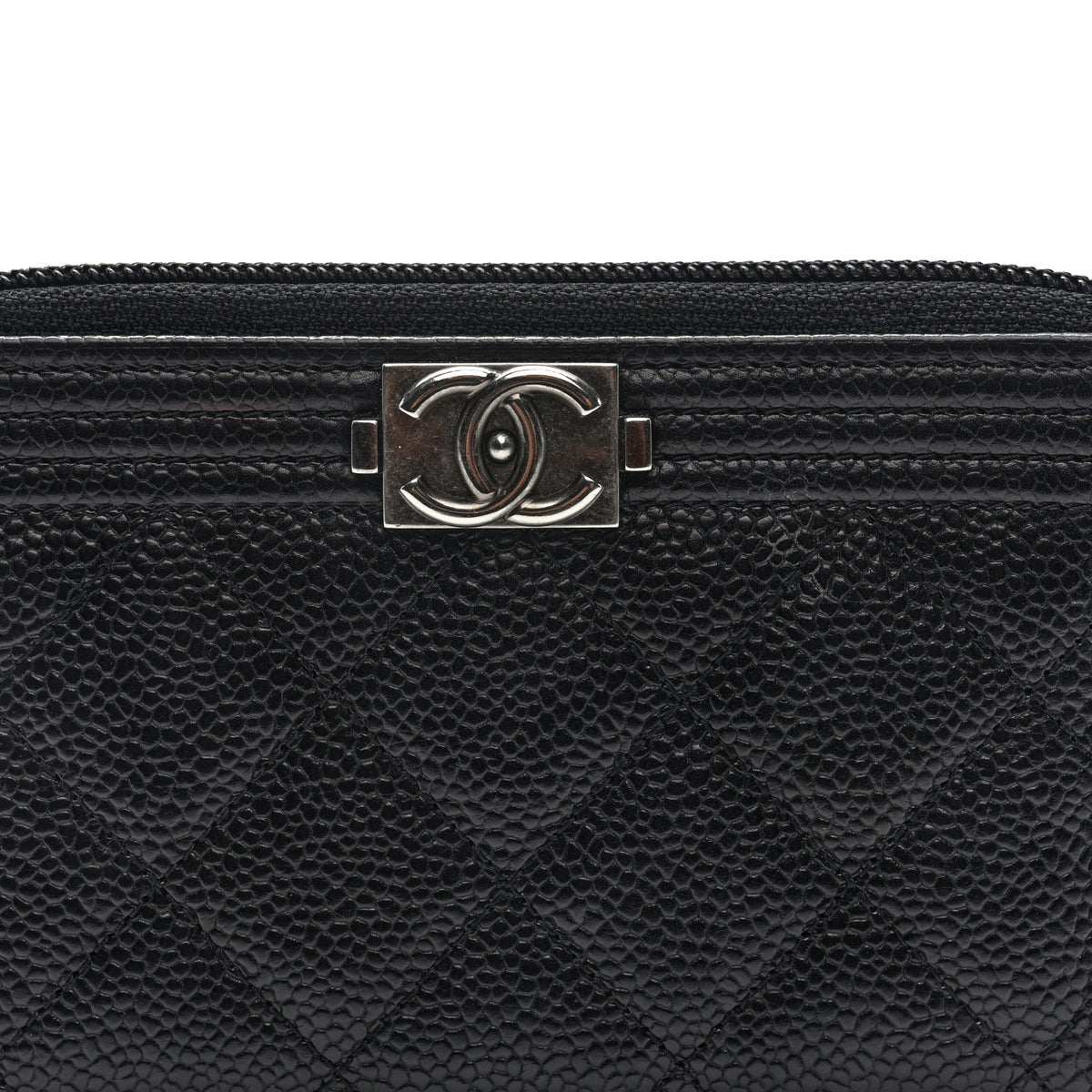 Chanel Caviar Quilted Small Boy Zip Around Wallet Black 8 of 8