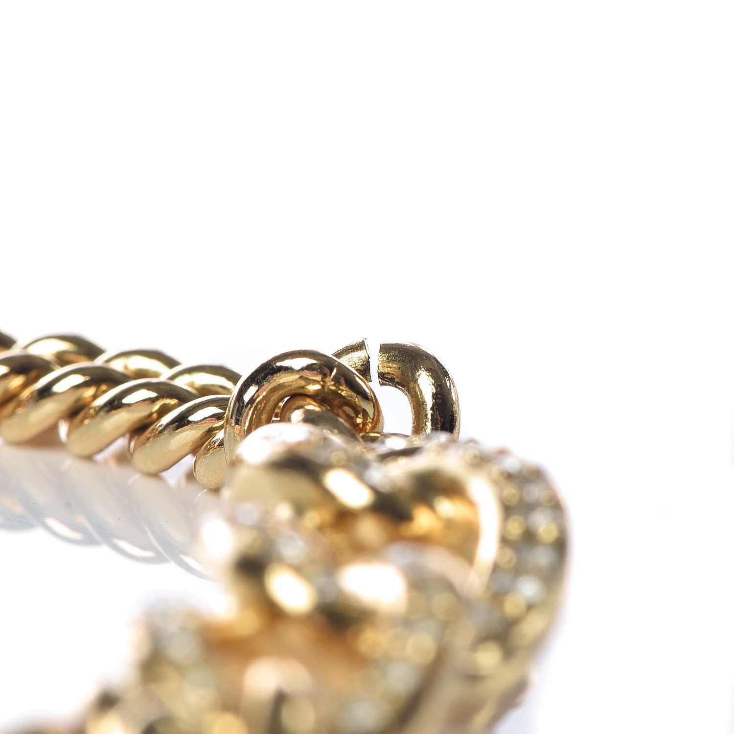 Christian Dior Crystal Interlocking Necklace Gold 8 of 8