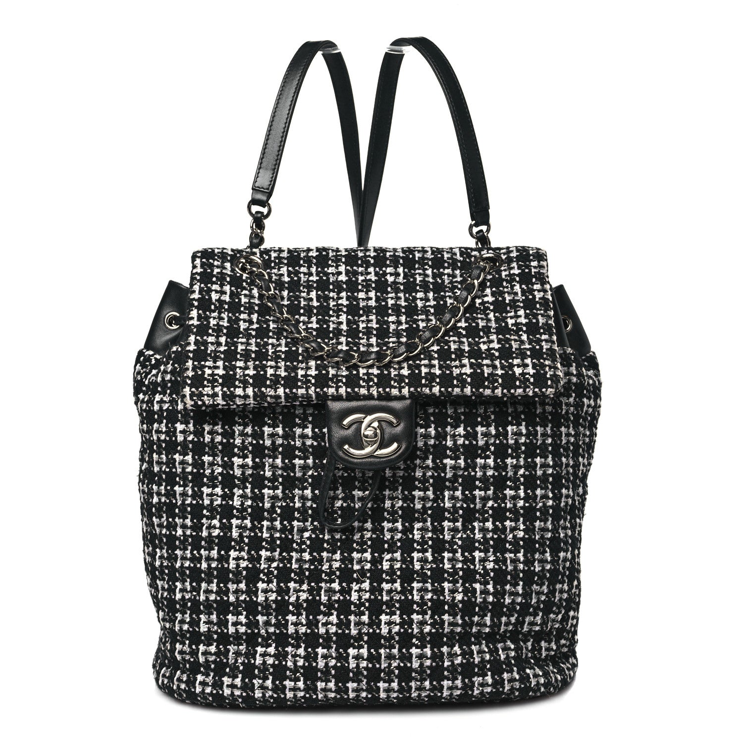 Chanel Tweed Large Urban Spirit Backpack Black White 1 of 10