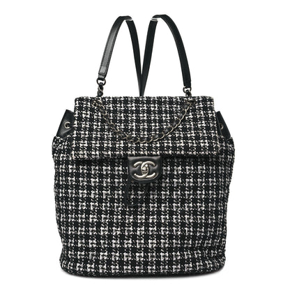 Chanel Tweed Large Urban Spirit Backpack Black White 1 of 10