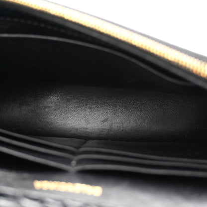 Balenciaga Shiny Calfskin Crocodile Embossed Hourglass Chain Bag  Black 5 of 10