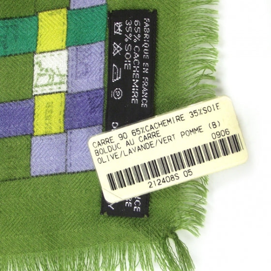 Cashmere Silk Bolduc Au Carre Scarf 90 Olive