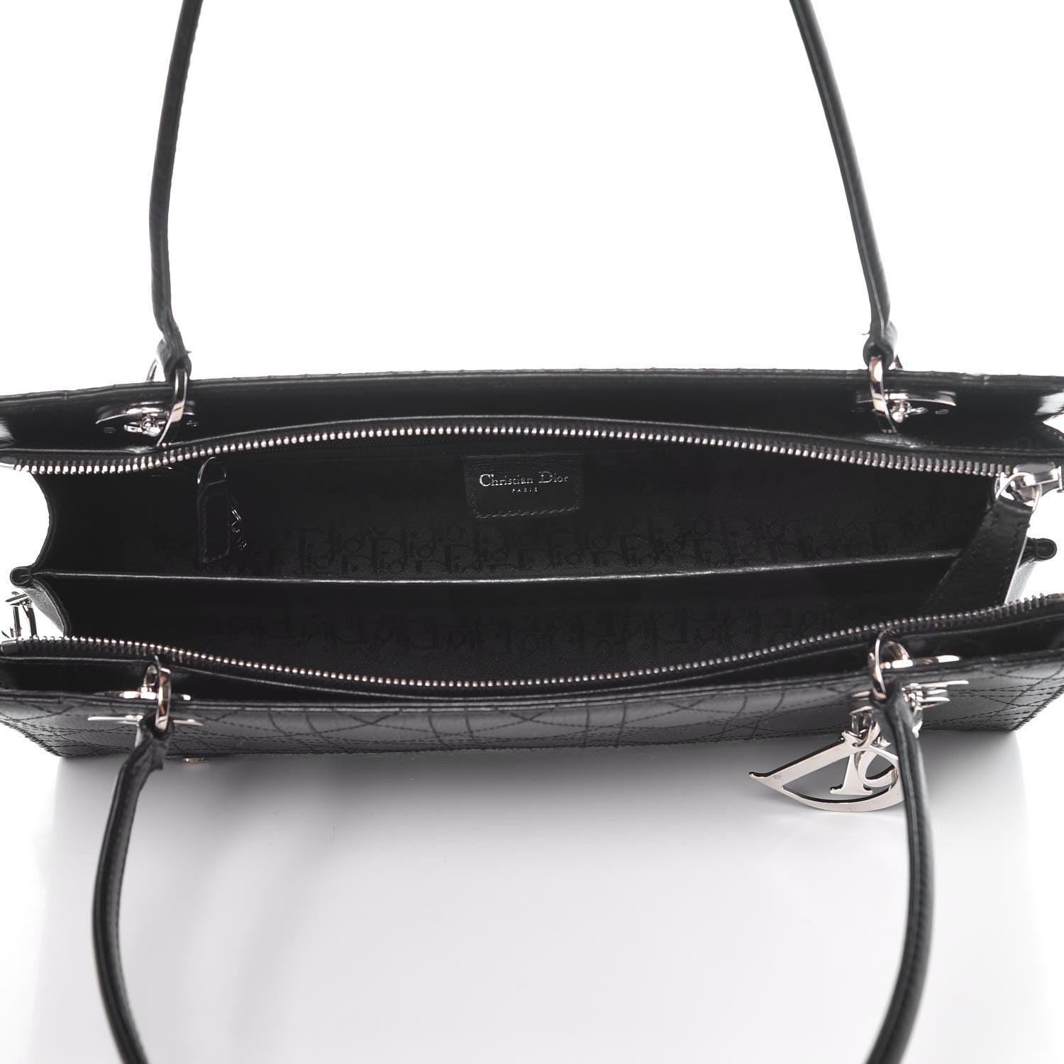 Christian Dior Calfskin Cannage Stitched East West Lady Dior Black 5 of 11