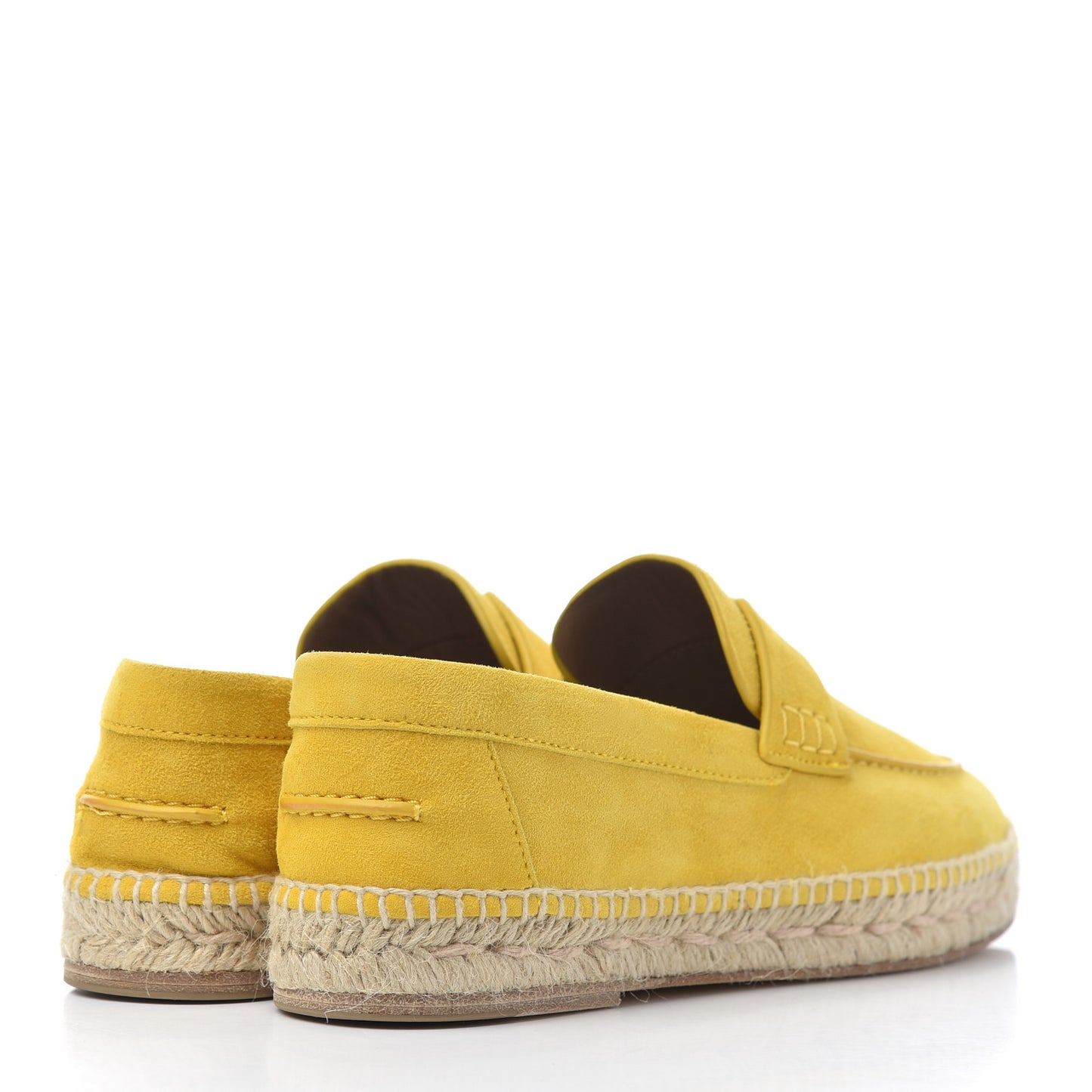 Suede Goatskin Womens Trip Espadrilles 37 Jaune Citron
