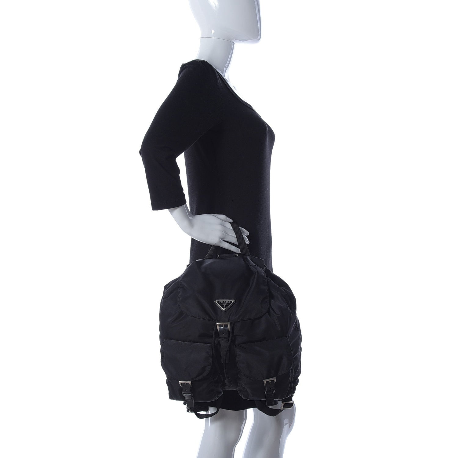 Prada Nylon Vela Medium Backpack Black 2 of 10