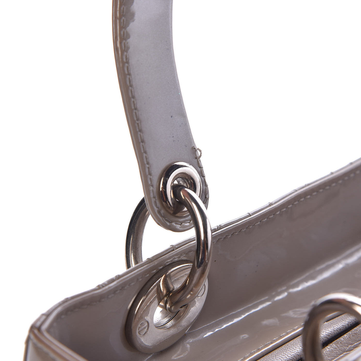 Christian Dior Pearlized Patent Cannage Medium Lady Dior Grey 7 of 9