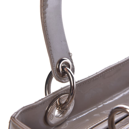 Christian Dior Pearlized Patent Cannage Medium Lady Dior Grey 7 of 9