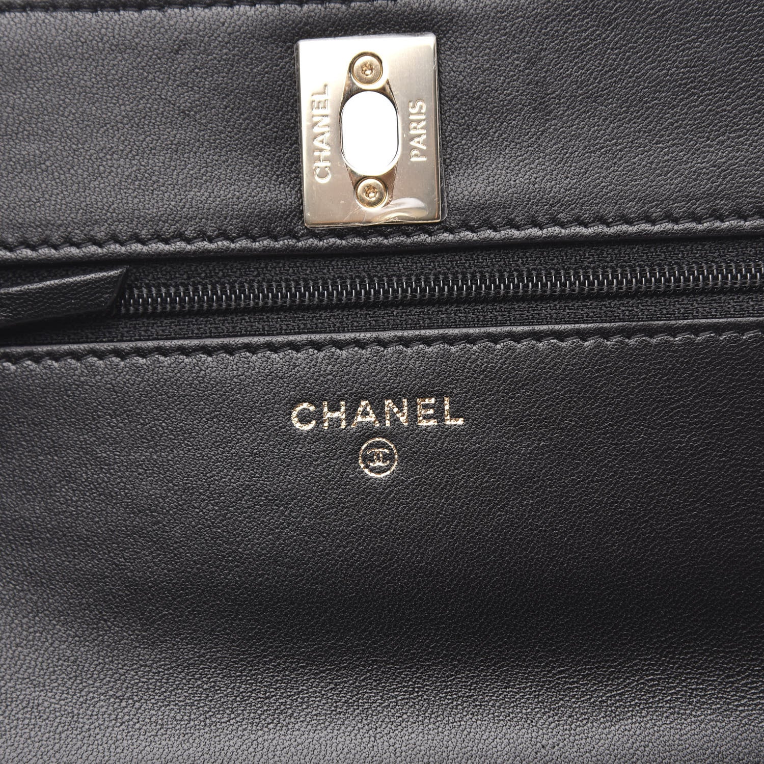 Chanel Lambskin Quilted Trendy CC Wallet On Chain WOC Black 6 of 13