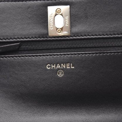 Chanel Lambskin Quilted Trendy CC Wallet On Chain WOC Black 6 of 13