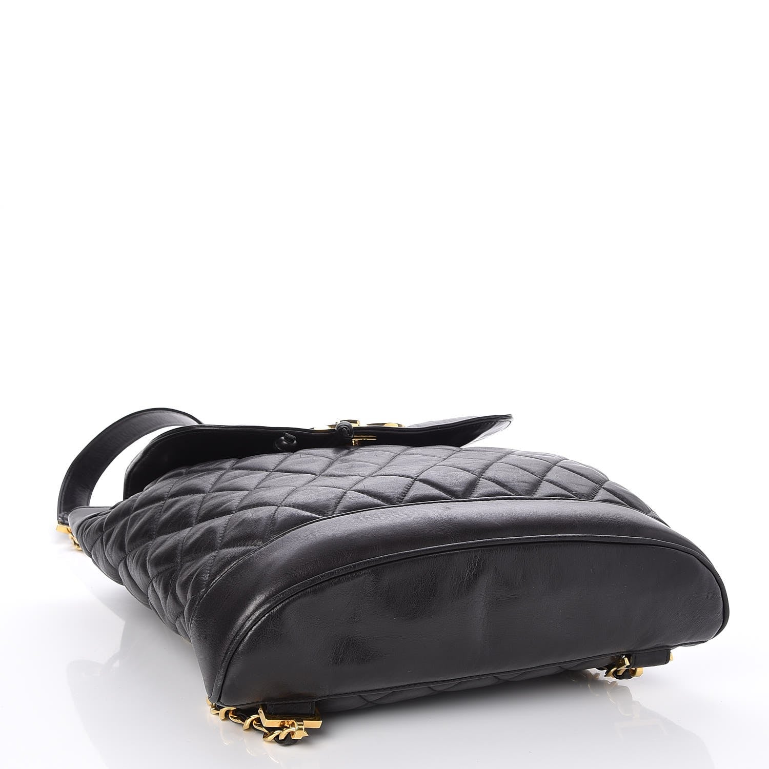 Chanel Lambskin Quilted Drawstring Backpack Black 4 of 7