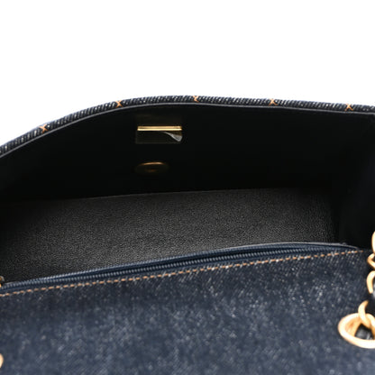 Chanel Denim Quilted Mini Rectangular Flap Dark Blue 5 of 10