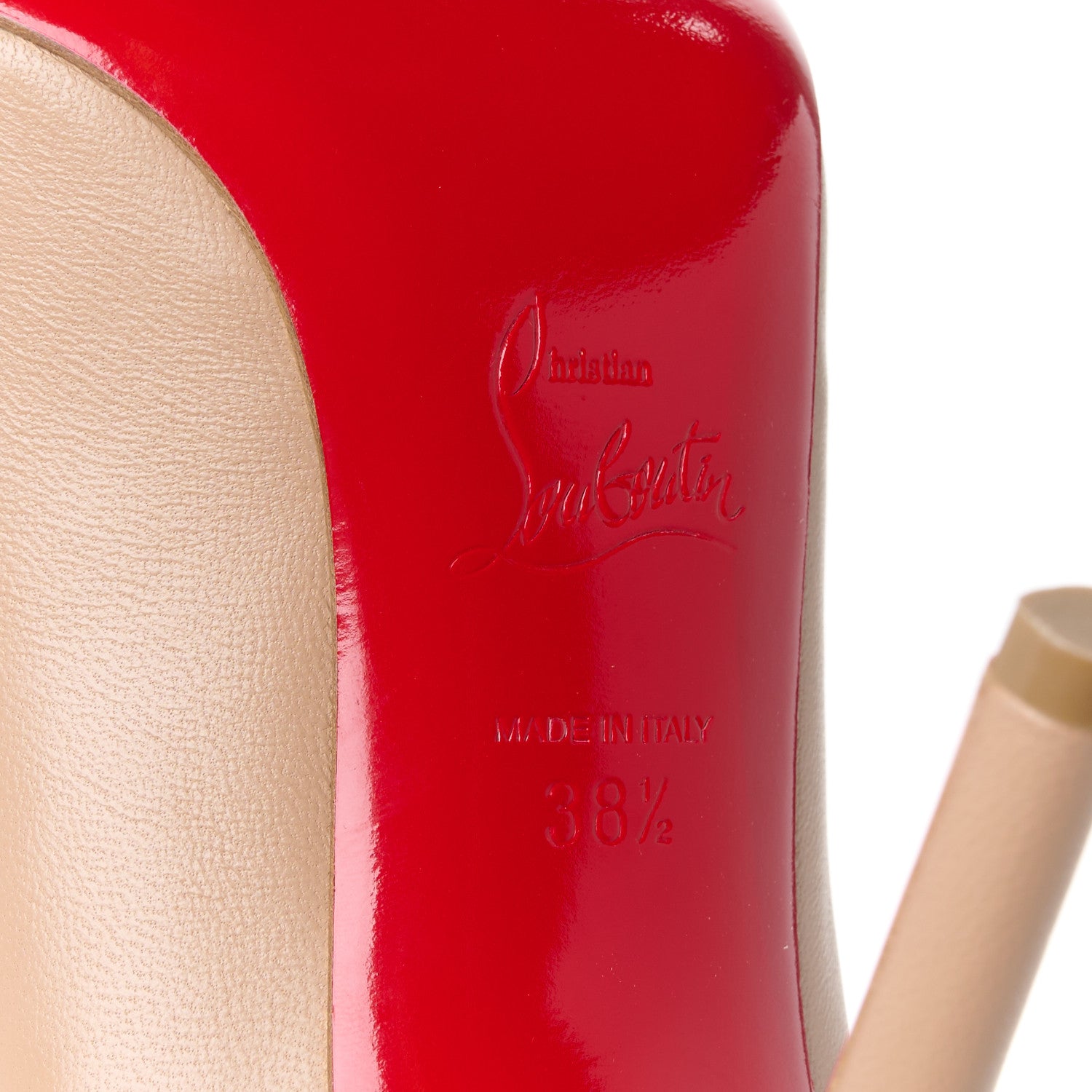 Christian Louboutin Nappa Apostrophy 100 Pumps 38.5 Nude 8 of 10