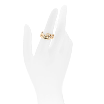 Bulgari 18K Yellow Gold Diamond Serpenti Viper Wrap Ring M 2 of 6