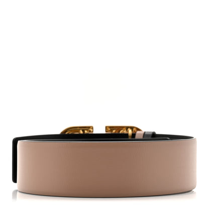 Valentino Garavani Glossy Calfskin VLogo Reversible 40mm Belt 85 34 mokey Beige Black 3 of 7