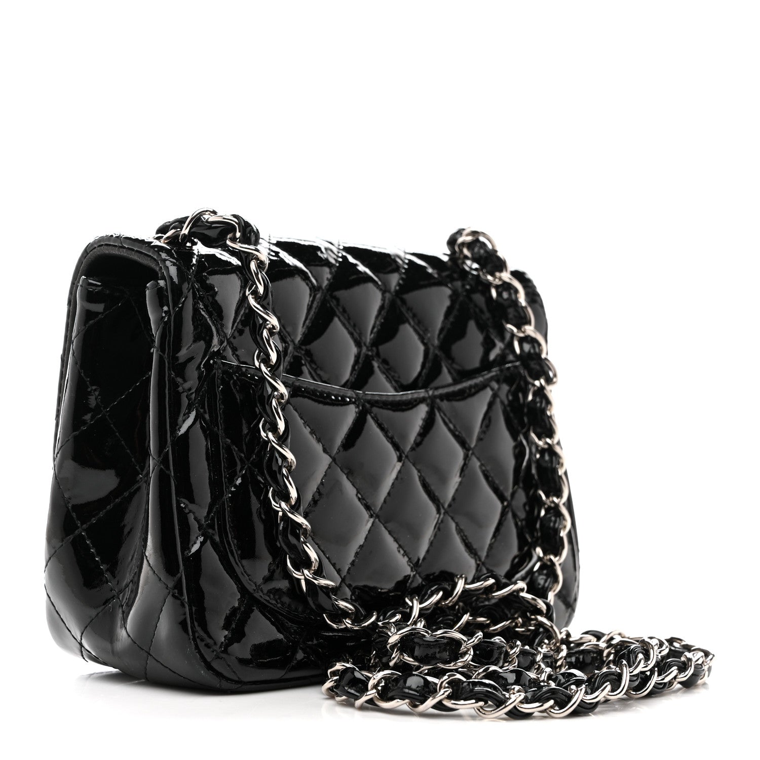 Chanel Patent Calfskin Quilted Mini Square Flap Black 3 of 13