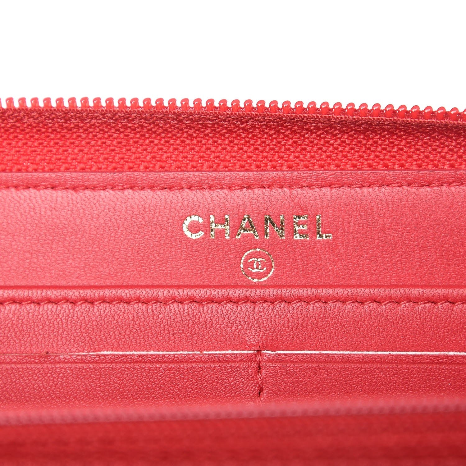 Chanel Lambskin Quilted Boy Zip Around Wallet Red 7 of 9