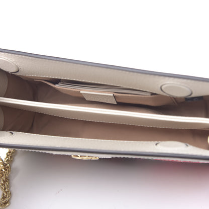 Gucci GG Supreme Monogram Flora Web Small Ophidia Chain Shoulder Bag White 5 of 11