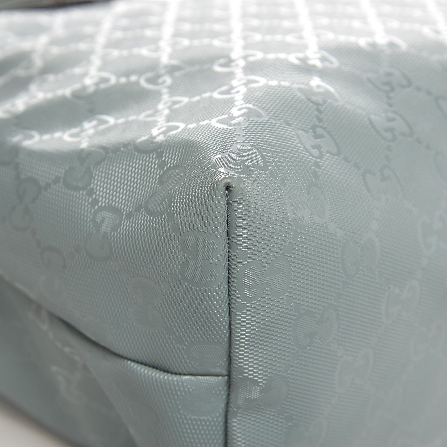 Imprime Monogram Medium Zippered Shopping Tote Light Blue
