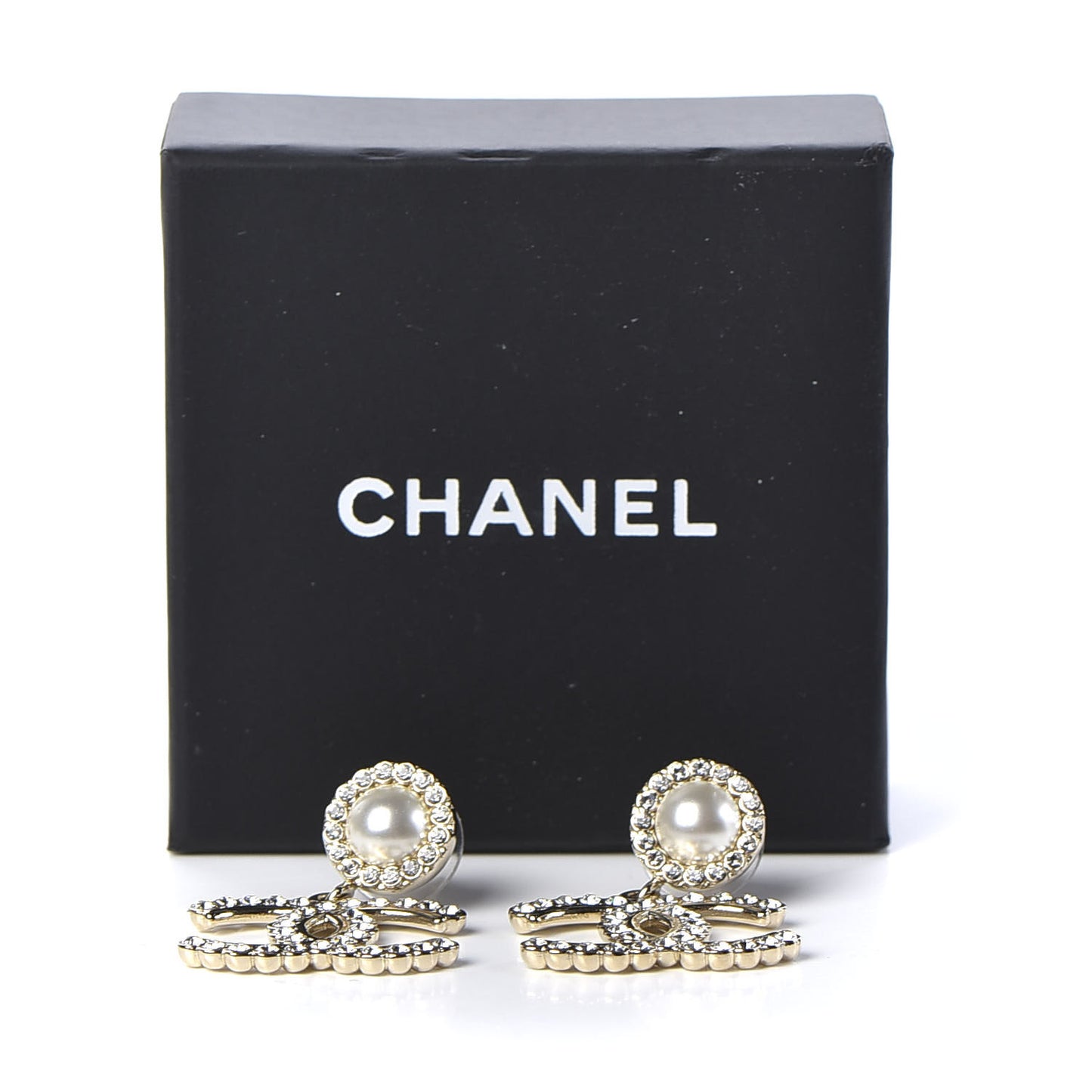 Crystal Pearl Bow-tiful CC Drop Earrings Gold