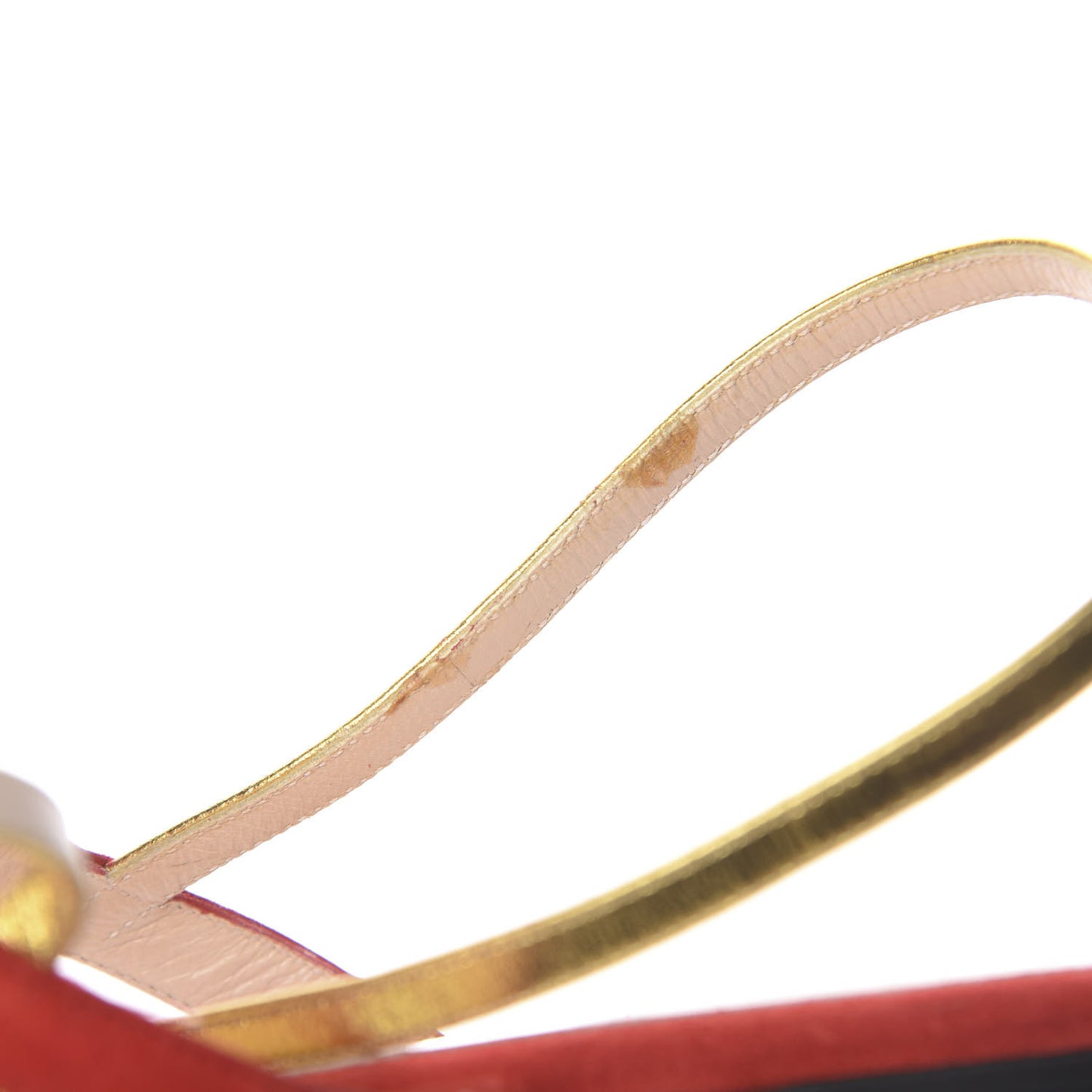 Calfskin Suede Moody Bee Thong Sandal 41 Gold Red