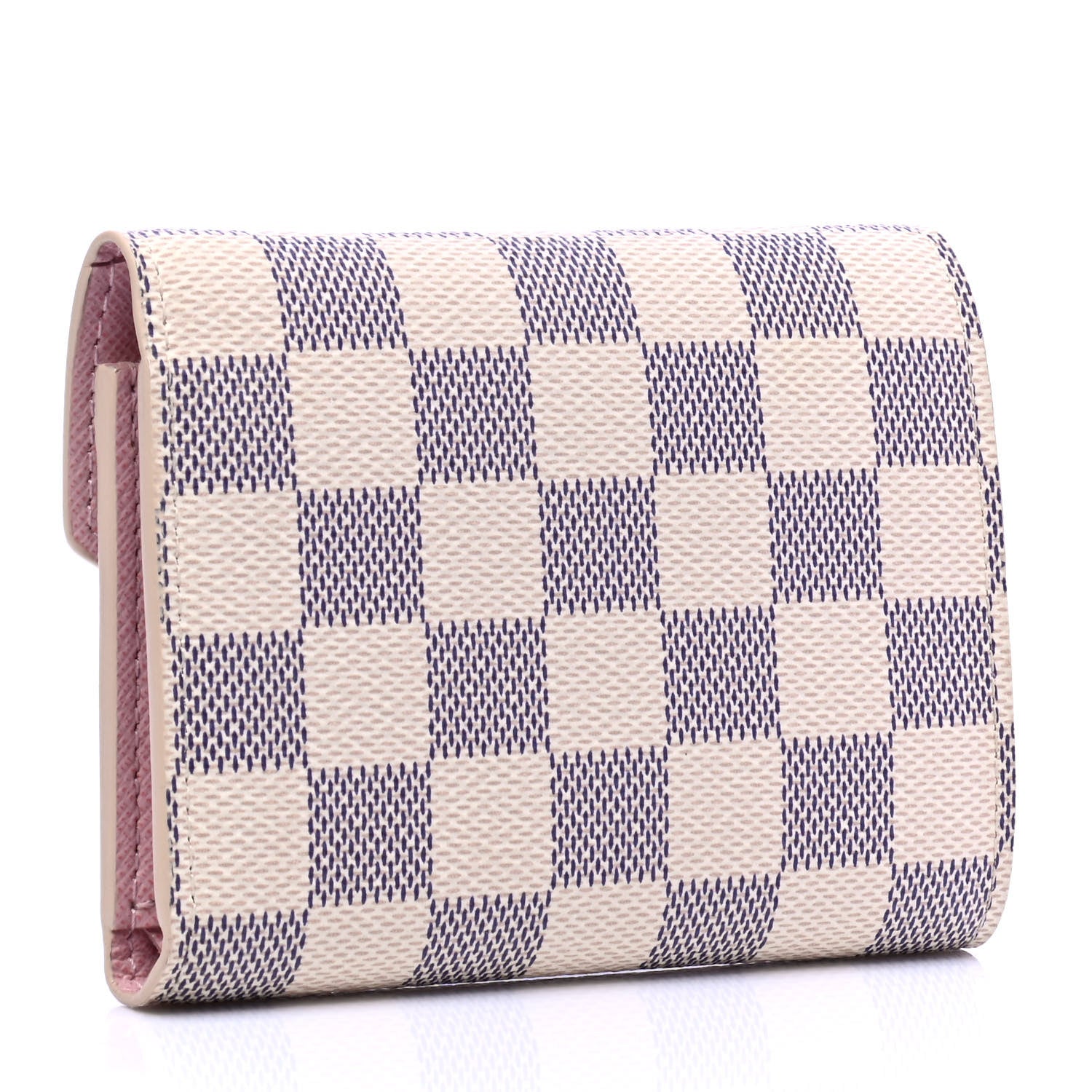 Louis Vuitton Damier Azur Victorine Wallet Rose Ballerine 2 of 4