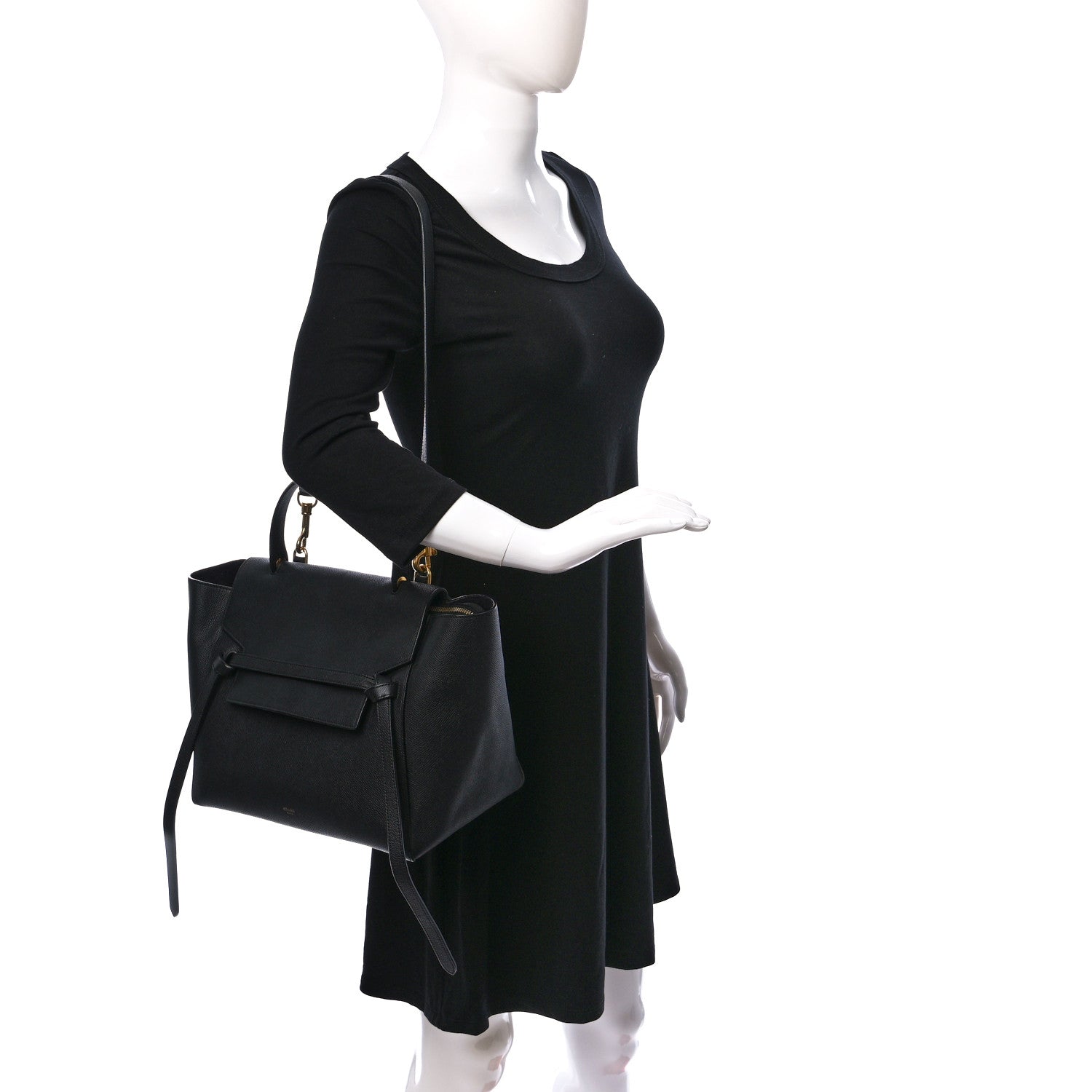 Celine Grained Calfskin Mini Belt Bag Black 2 of 7