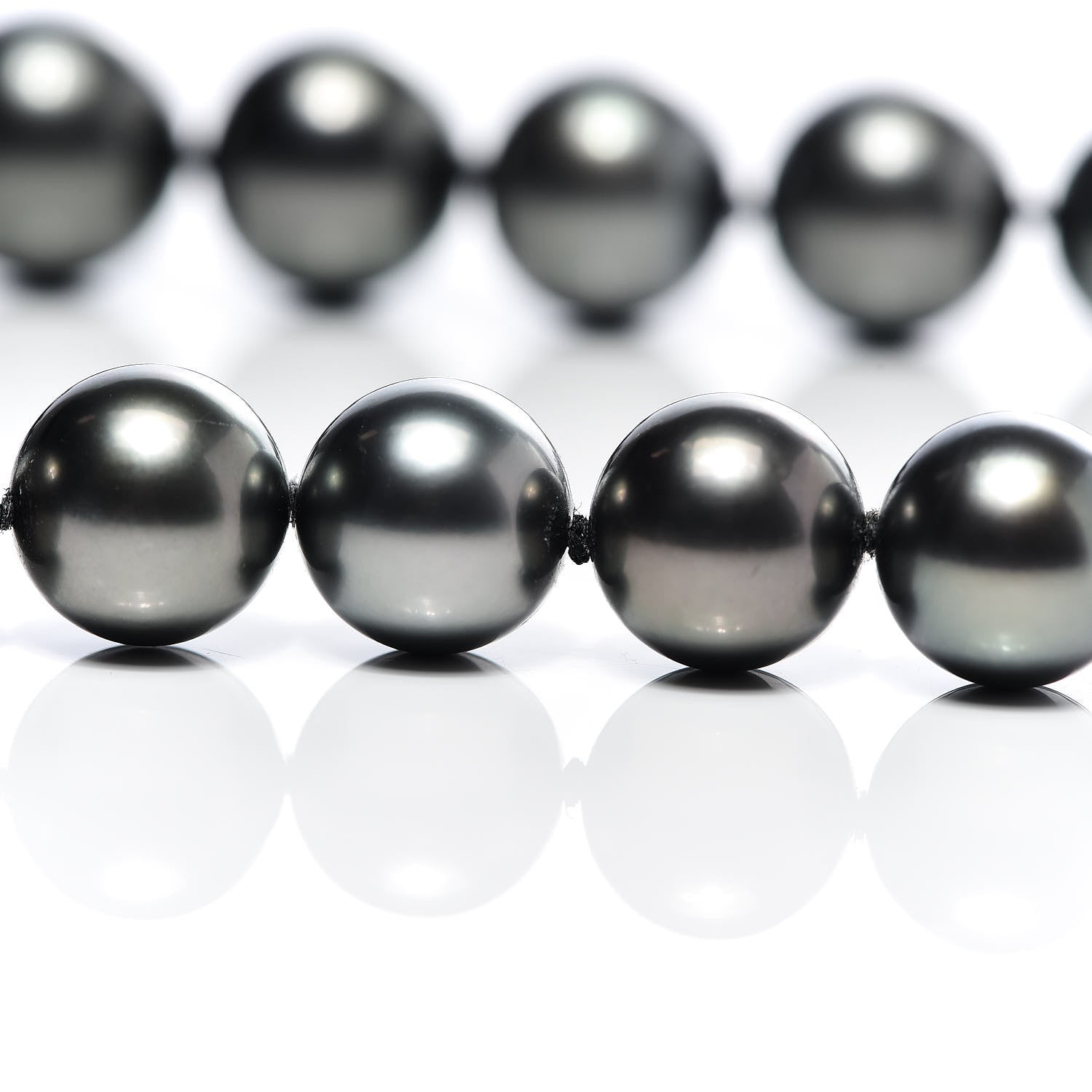 Mikimoto 18K White Gold Black South Sea Cultured Pearl 11-14mm Strand Necklace 18.75" 8 of 10