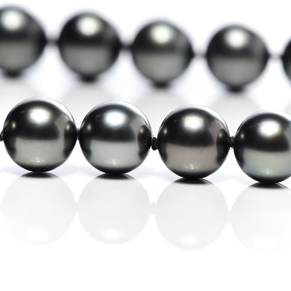 Mikimoto 18K White Gold Black South Sea Cultured Pearl 11-14mm Strand Necklace 18.75" 8 of 10