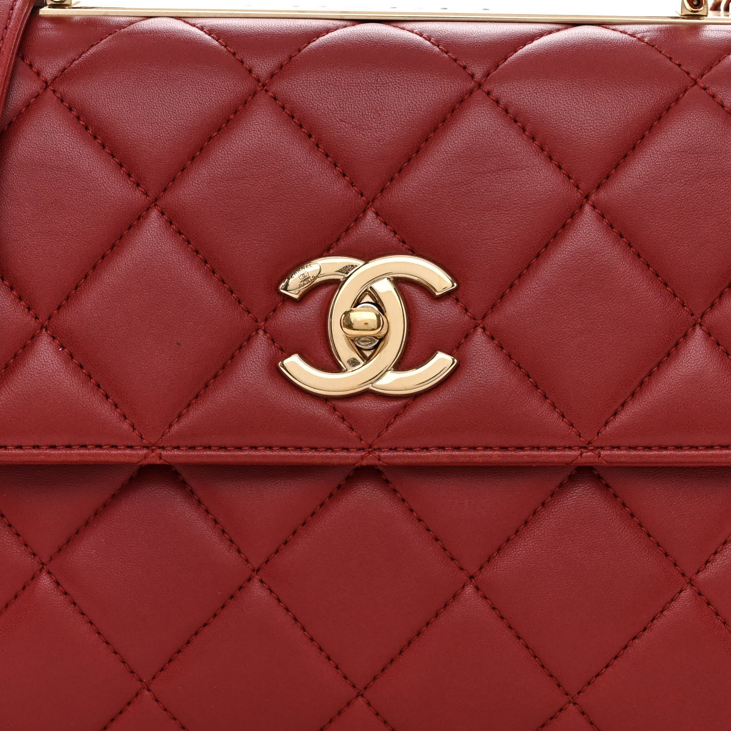 Chanel Lambskin Quilted Small Trendy CC Flap Dual Handle Bag Red 8 of 11